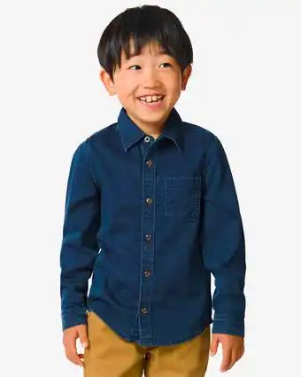 HEMA Hema kinder denim overhemd blauw (blauw) aanbieding