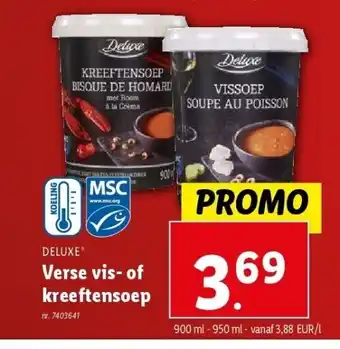 Lidl Verse vis- of kreeftensoep aanbieding