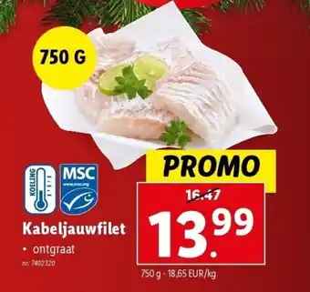 Lidl Kabeljauwfilet aanbieding