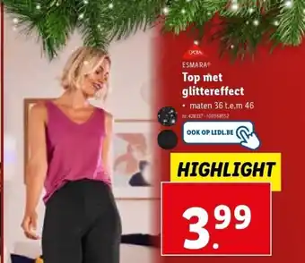 Lidl Top met glittereffect aanbieding