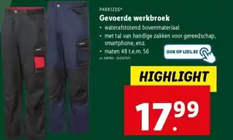 Lidl Gevoerde werkbroek aanbieding