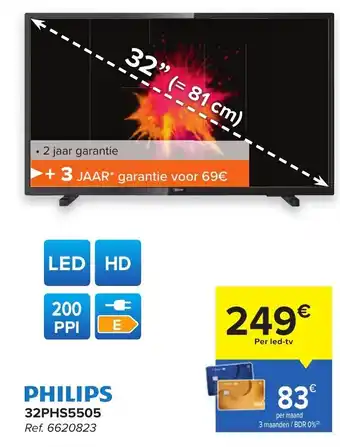 Hyper Carrefour Philips 32PHS5505 32" aanbieding