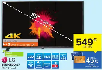Hyper Carrefour LG 55UP75006LF 55" aanbieding