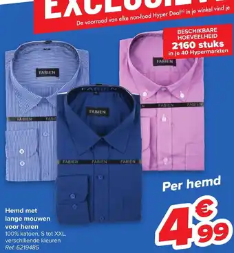 Hyper Carrefour Hemd met lange mouwen voor heren s tot xxl aanbieding