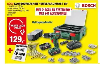 Hubo Accu klopboormachine “universalimpact 18” aanbieding