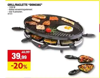 Hubo Grill/raclette “do9038g” aanbieding