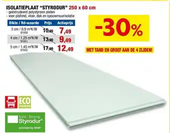 Hubo Isolatieplaat “styrodur” 250 x 60 cm aanbieding