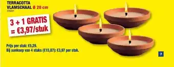 Hubo Terracotta vlamschaal ø 20 cm aanbieding