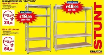 Hubo Gegalvaniseerd rek “heavy duty” aanbieding