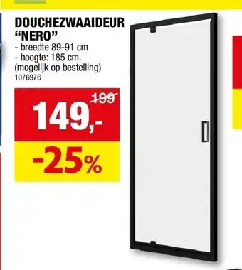 Hubo Douchezwaaideur “nero” aanbieding