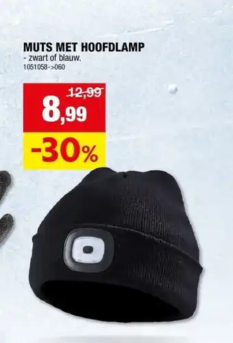 Hubo Muts met hoofdlamp aanbieding