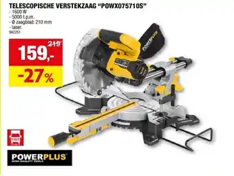 Hubo Telescopische verstekzaag “powx075710s” aanbieding