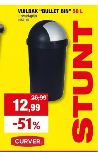 Hubo Vuilbak “bullet bin” 50 l aanbieding