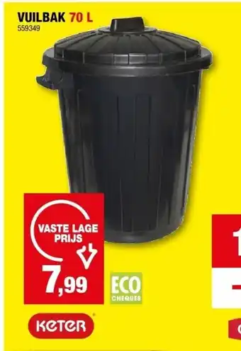 Hubo Vuilbak 70 l aanbieding