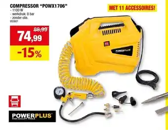 Hubo Compressor “powx1706” aanbieding