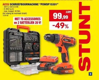 Hubo Accu schroefboormachine “powdp15301” aanbieding