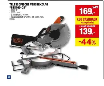 Hubo Telescopische verstekzaag “bes700-qs” aanbieding