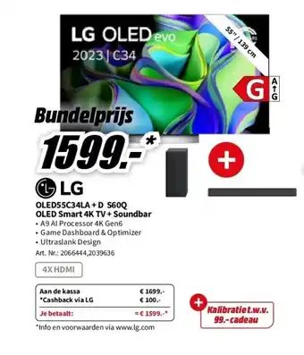 MediaMarkt Lg oled55c34la 55 oled smart 4k (2023) aanbieding