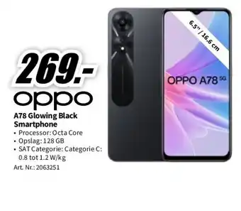 MediaMarkt Oppo smartphone a78 128 gb glowing black aanbieding