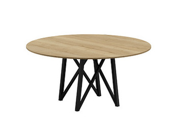 Deba Meubelen Ronde Tafel WACKO - Naturel/Zwart Hout aanbieding
