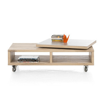 Salontafel met Draaiende Top ’Ermont’ - kleur: Vintage Summer White Wit
