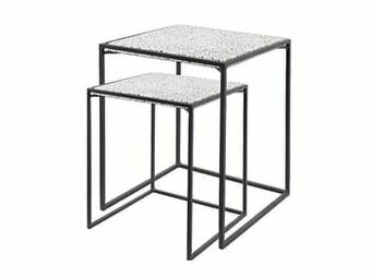 Deba Meubelen Bijzettafel Set van 2 TABIA - Black/White Zwart aanbieding
