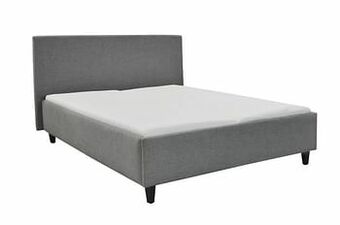 Bed ALEJANDRO inclusief lattenbodems - Warm grijs Grijs