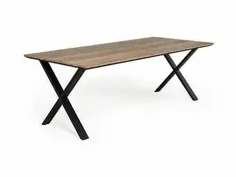Deba Meubelen Tafel TULIP op X-poten - Natuur/zwart metaal Hout aanbieding