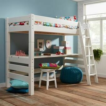 Hoogslaper met bureau NOVA - Wit Wit