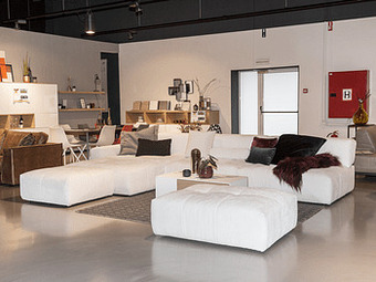 Deba Meubelen Toonzaalmodel: Zetel hoeksalon PLACE - Yelda Creme Wit aanbieding