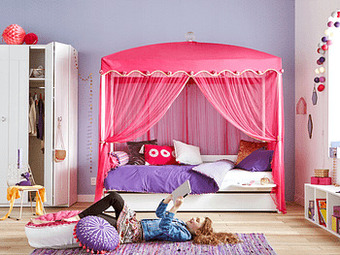 Deba Meubelen Hemelbed inclusief lade, matras & hangtafel Wit aanbieding