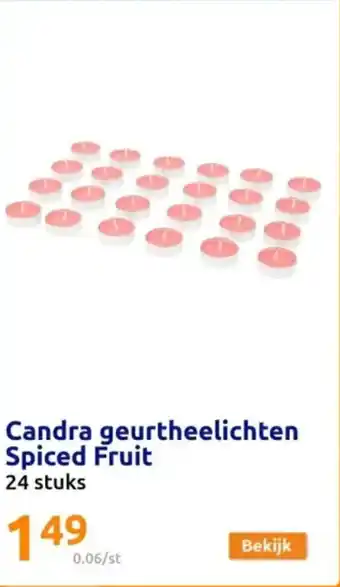 Action Candra geurtheelichten Spiced Fruit 24 stuks aanbieding
