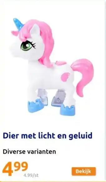 Action Dier met licht en geluid aanbieding