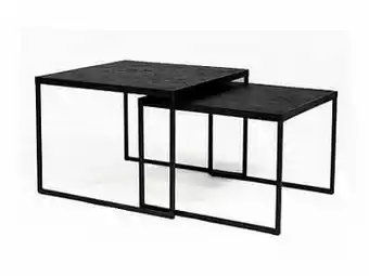 Set van 2 salontafels BLACK STEEL - Zwart Zwart