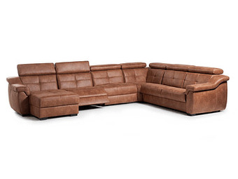 Deba Meubelen Hoekzetel BALCONY met relax - Sisso cognac Bruin aanbieding
