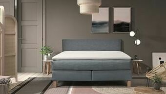 Deba Meubelen Boxspring BE-COMFY incl. matras en topper Blauw aanbieding