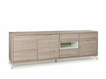 Deba Meubelen Dressoir KWADRO - Millenium oak light grey/wit Hout aanbieding