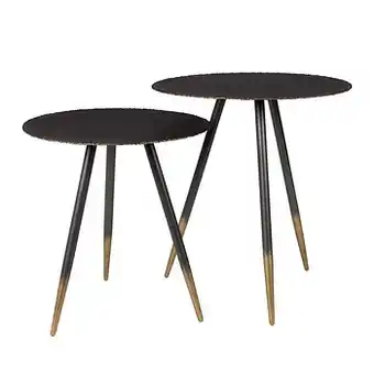 Deba Meubelen Bijzettafel set van 2 STALWART - Gunmetal Zwart aanbieding