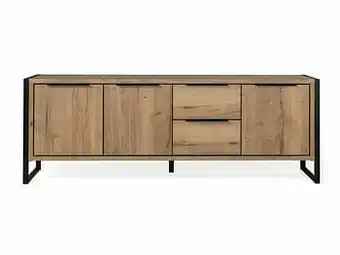 Deba Meubelen Dressoir CARLTON groot - Lamulux natuur/zwart metaal Hout aanbieding