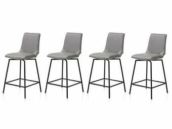 Deba Meubelen Set van 4 barstoelen DAVY - Charcoal Lichtgrijs aanbieding