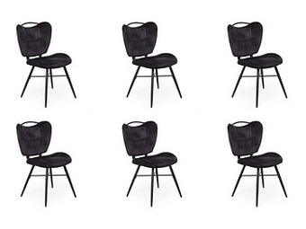 Set van 6 stoelen MANTRA - Goldy Antraciet Zwart