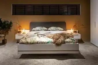 Bed met nachtkastjes CONCEPT ME 500 - Wit/hout Wit