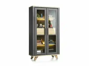 Deba Meubelen Kast vitrine JARDIN - Antraciet Grijs aanbieding