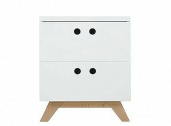 Deba Meubelen Nachttafel LYNN - Wit/Naturel Wit aanbieding