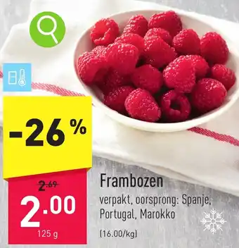 ALDI Frambozen 125g aanbieding