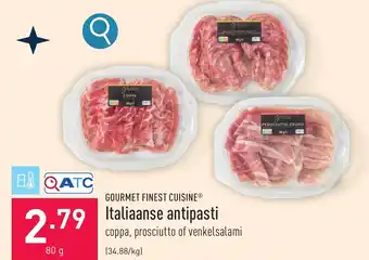 ALDI GOURMET FINEST CUISINE Italiaanse antipasti 80g aanbieding