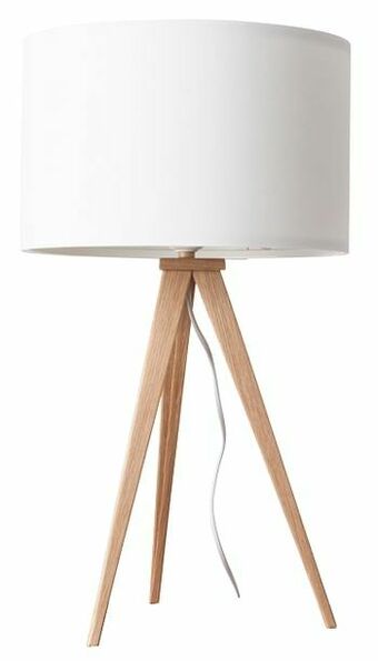 Deba Meubelen Tafellamp TRIPOD - Wood White Wit aanbieding