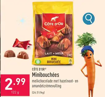 ALDI CÔTE D'OR Minibouchées 122g aanbieding