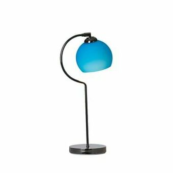 Deba Meubelen Tafellamp BALL - Zwart chroom + blauw glas Blauw aanbieding