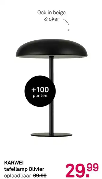 KARWEI tafellamp Olivier oplaadbaar